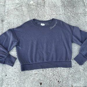 True Craft Women Sweatshirt Long Sleeve DREAMERS Cropped Top Size L